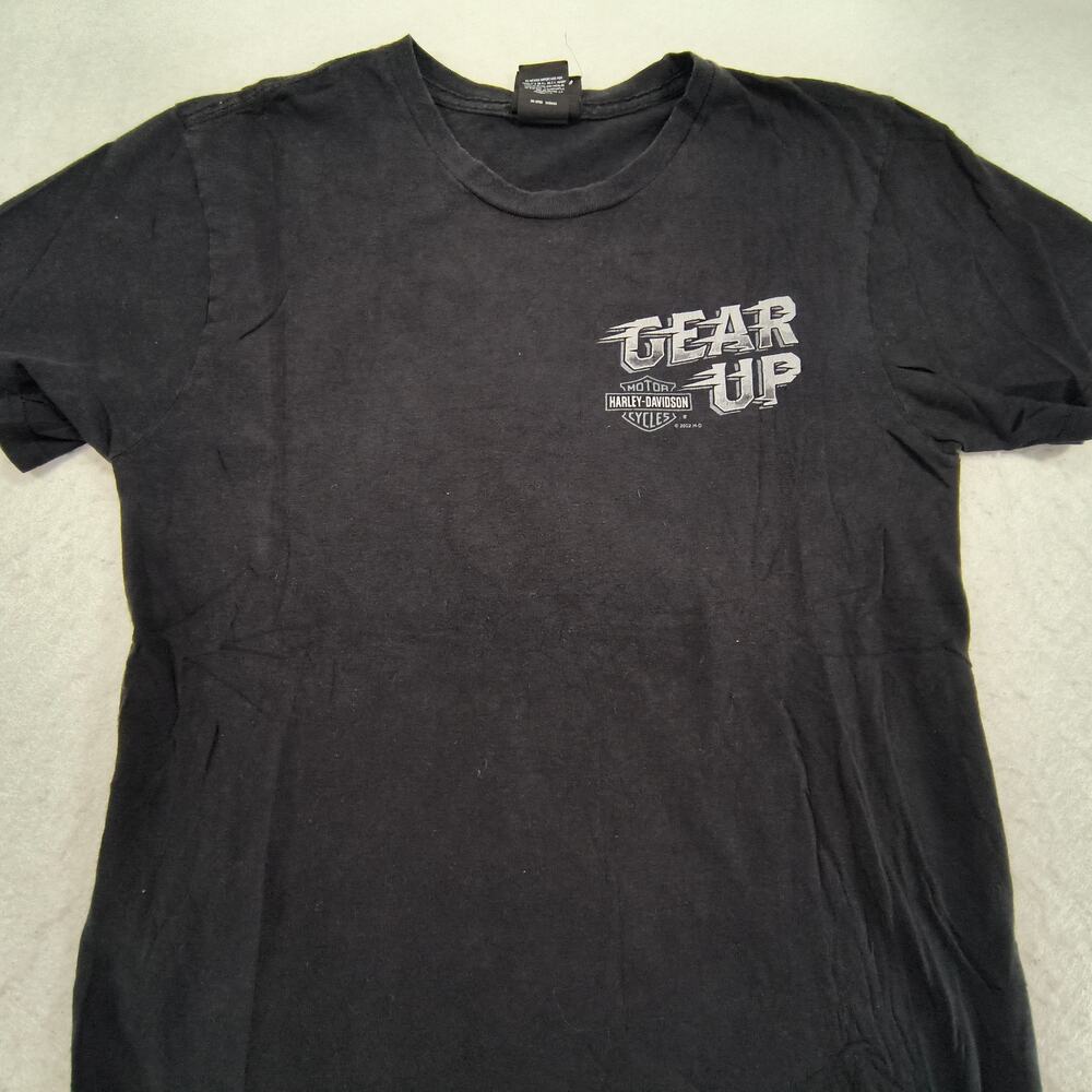 Harley Davidson Gear Up Short Sleeve Graphic Shirt Mens Size Small S Black